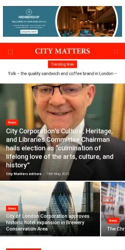 Anteprima del sito City Matters, media di Stati Uniti per articoli sponsorizzati