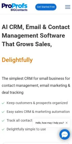 Vorschau der Website BIGContacts CRM, Medium aus Vereinigte Staaten für gesponserte Artikel