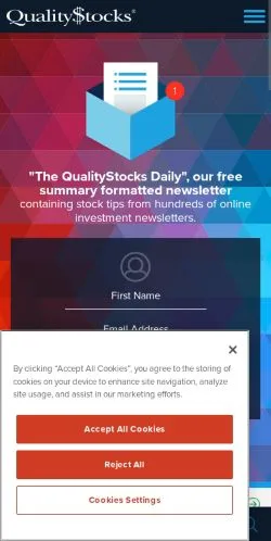 Voorbeeld van de site QualityStocks, medium uit Verenigde Staten voor gesponsorde artikelen