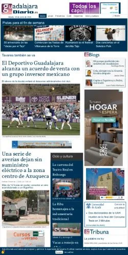 Anteprima del sito GuadalajaraDiario, media di Spagna per articoli sponsorizzati