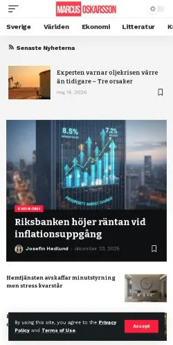 Anteprima del sito Marcus Oskarsson, media di Svezia per articoli sponsorizzati