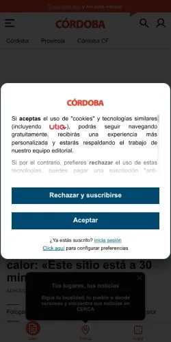 Podgląd witryny Diario Córdoba, medium z kraju Hiszpania do artykułów sponsorowanych