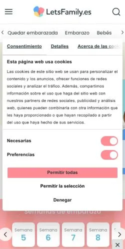 Anteprima del sito LetsFamily, media di Spagna per articoli sponsorizzati