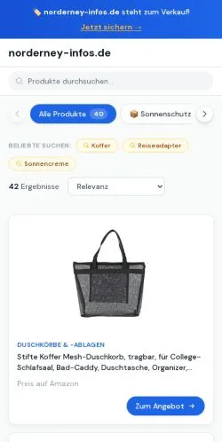 Anteprima del sito norderney-infos.de, media di Germania per articoli sponsorizzati