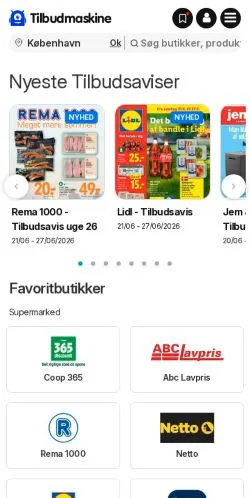Podgląd witryny Tilbudmaskine, medium z kraju Dania do artykułów sponsorowanych