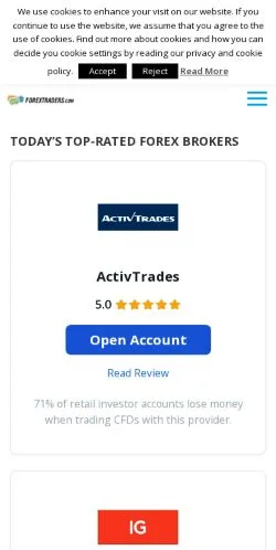 Preview of the ForexTraders website, a media outlet in United States for sponsored articles
