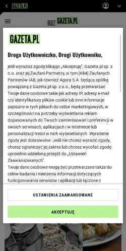Anteprima del sito Buzz Gazeta, media di Polonia per articoli sponsorizzati