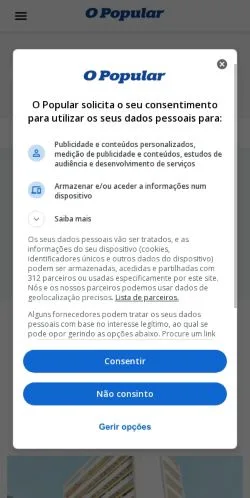 Aperçu du site O Popular, média de Brésil pour articles sponsorisés
