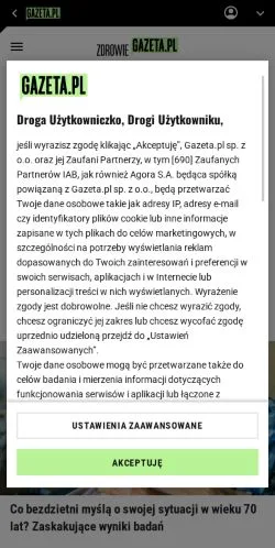 Anteprima del sito Zdrowie Gazeta, media di Polonia per articoli sponsorizzati