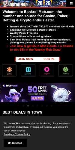 Preview of the BankrollMob website, a media outlet in United States for sponsored articles