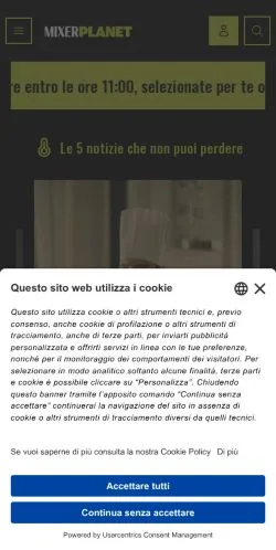 Forhåndsvisning af MixerPlanet, medie fra Italien til sponsorerede artikler
