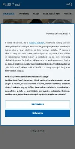 Anteprima del sito PLUS 7 DNÍ, media di Slovacchia per articoli sponsorizzati