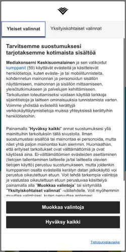 Anteprima del sito 301 Moved Permanently, media di Finlandia per articoli sponsorizzati