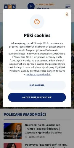 Forhåndsvisning av nettstedet Radio Dla Ciebie, medium fra Polen for sponsede artikler