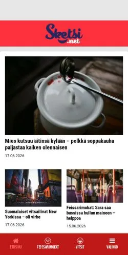Podgląd witryny Sketsi, medium z kraju Finlandia do artykułów sponsorowanych