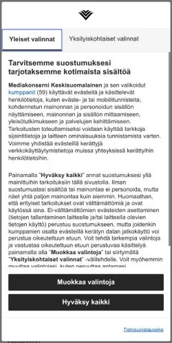 Vista previa del sitio Vihdin Uutiset, medio de Finlandia para artículos patrocinados