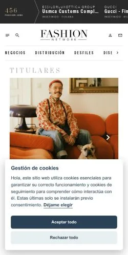 Preview of the FashionNetwork México website, a media outlet in Mexico for sponsored articles