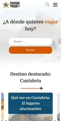 Voorbeeld van de site Imanes de viaje, medium uit Spanje voor gesponsorde artikelen