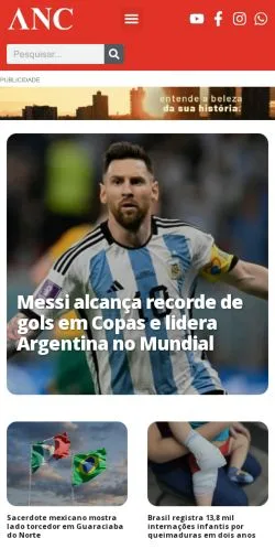 Anteprima del sito A Notícia Do Ceará, media di Brasile per articoli sponsorizzati
