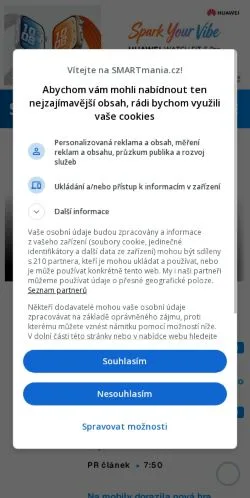 Anteprima del sito Smartmania, media di Cechia per articoli sponsorizzati