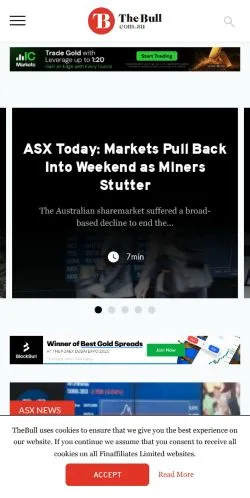 Anteprima del sito The Bull, media di Australia per articoli sponsorizzati