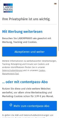 Anteprima del sito Laborpraxis, media di Germania per articoli sponsorizzati