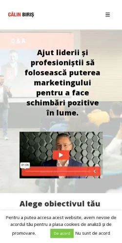 Preview of the Călin Biriș website, a media outlet in Romania for sponsored articles