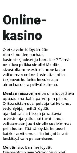 Podgląd witryny kasinonvedot.fi, medium z kraju Finlandia do artykułów sponsorowanych
