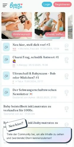 Anteprima del sito BabyForum, media di Svizzera per articoli sponsorizzati