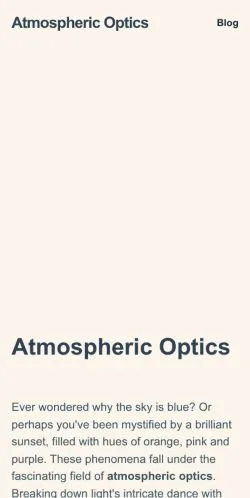 Podgląd witryny Atmospheric Optics, medium z kraju Wielka Brytania do artykułów sponsorowanych