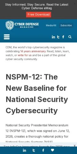 Anteprima del sito Cyber Defense Magazine, media di Stati Uniti per articoli sponsorizzati