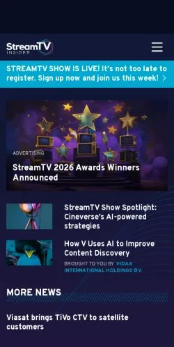 Vista previa del sitio StreamTV Insider, medio de Estados Unidos para artículos patrocinados