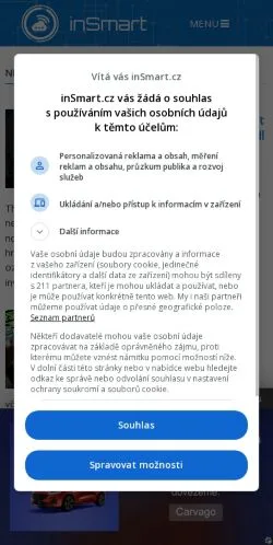 Podgląd witryny inSmart, medium z kraju Czechy do artykułów sponsorowanych