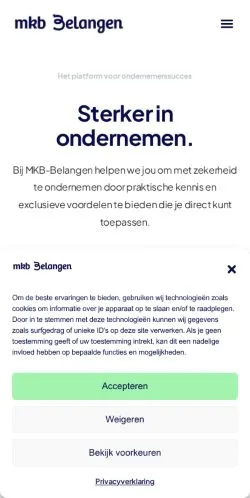 Anteprima del sito MKB Belangen, media di Paesi Bassi per articoli sponsorizzati