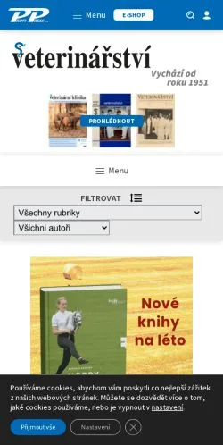 Podgląd witryny Vetweb, medium z kraju Czechy do artykułów sponsorowanych