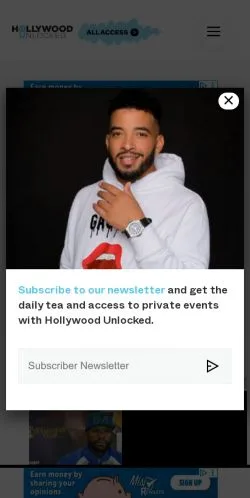 Anteprima del sito Hollywood Unlocked, media di Stati Uniti per articoli sponsorizzati