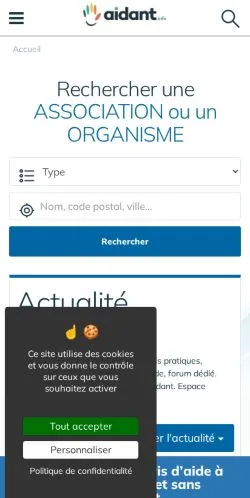 スポンサード記事向けのフランスメディア、Le Guide Des Aidantsのサイトプレビュー