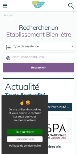 Vista previa del sitio Puissance Zen, medio de Francia para artículos patrocinados