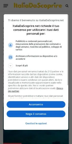 Podgląd witryny ItaliaDaScoprire, medium z kraju Włochy do artykułów sponsorowanych
