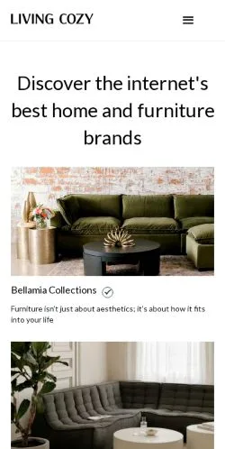 Anteprima del sito Living Cozy, media di Stati Uniti per articoli sponsorizzati