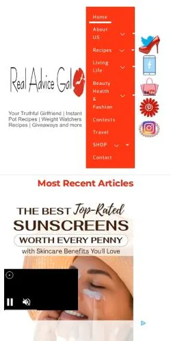 Pré-visualização do site Real Advice Gal, meio de Estados Unidos para artigos patrocinados