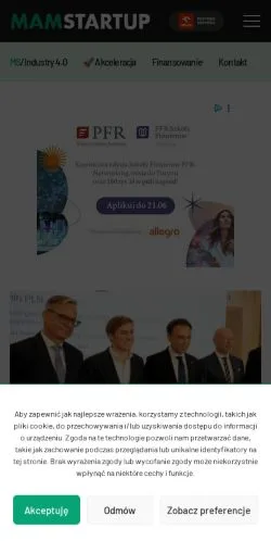 Podgląd witryny Mamstartup, medium z kraju Polska do artykułów sponsorowanych