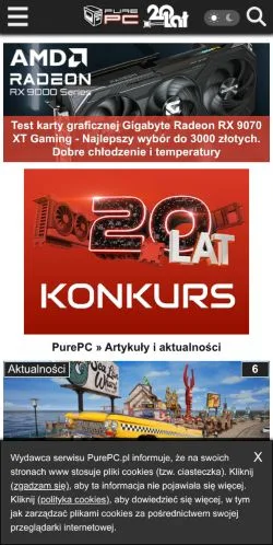 Forhåndsvisning av nettstedet purepc, medium fra Polen for sponsede artikler
