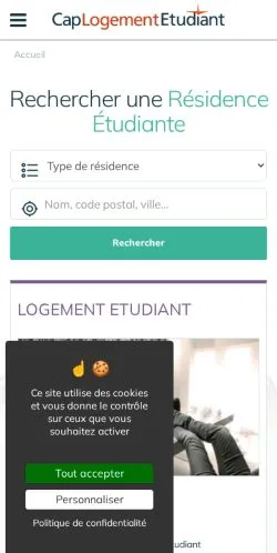 Anteprima del sito Cap Logement Etudiant, media di Francia per articoli sponsorizzati