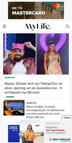 Anteprima del sito MyLife, media di Stati Uniti per articoli sponsorizzati