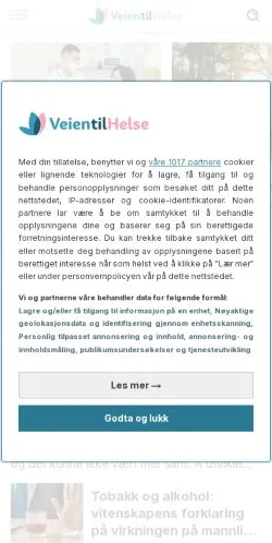 Podgląd witryny Veien til Helse, medium z kraju Norwegia do artykułów sponsorowanych