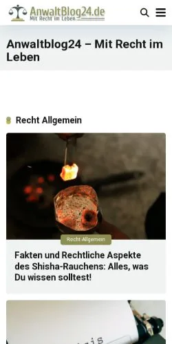 Anteprima del sito Anwaltblog24, media di Germania per articoli sponsorizzati