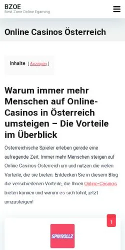 Anteprima del sito Online Casinos Österreich, media di Austria per articoli sponsorizzati