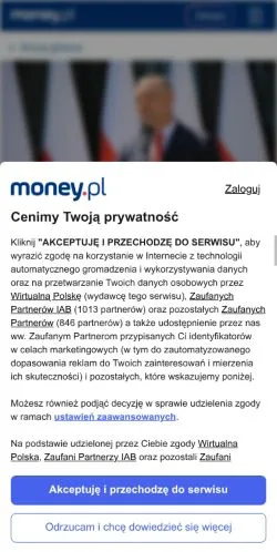 スポンサード記事向けのポーランドメディア、prawo.moneyのサイトプレビュー