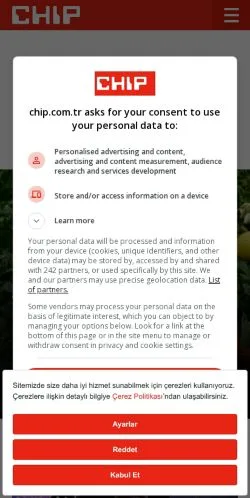 Forhåndsvisning av nettstedet CHIP Online, medium fra Tyrkia for sponsede artikler